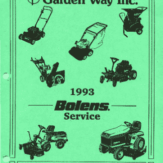 Bolens 93 Service Book