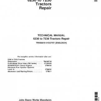JD 6230 to 7230 technical repair manual