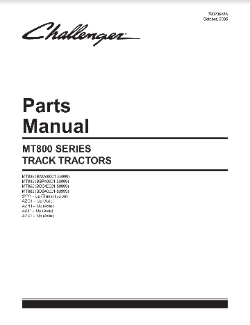 cat challenger parts manual MT800-Series-Tractor
