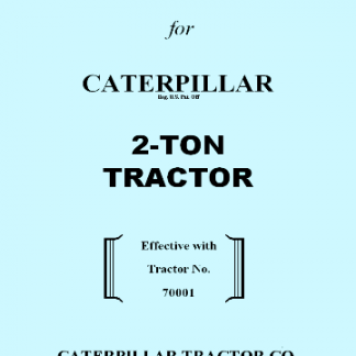 Caterpillar 2Ton Operator's Instruction Book