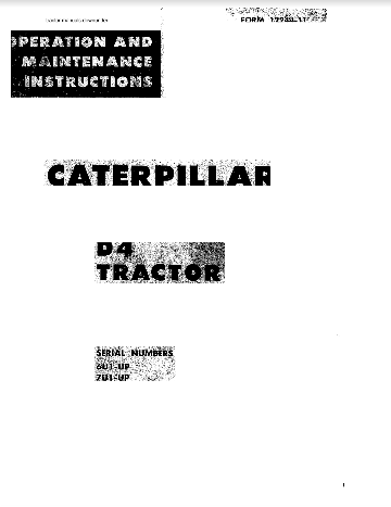 Caterpillar D4 service manual