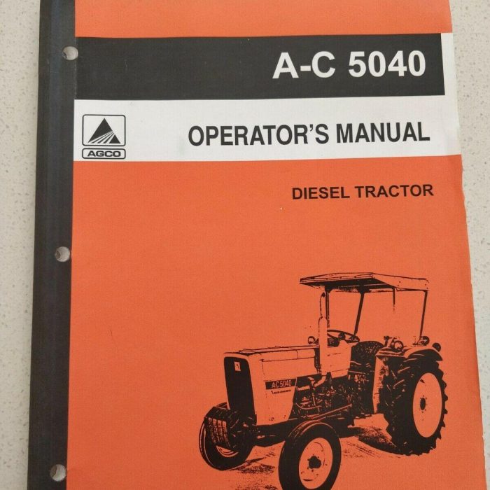 Allis-Chalmers 5040 diesel tractor operator's manual