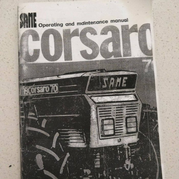 same corsaro 70 operating and maintenance manual