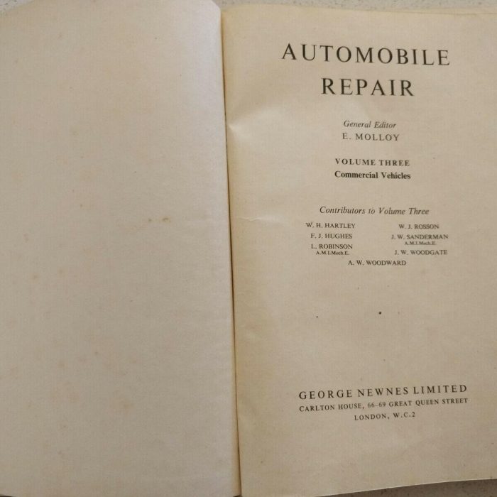Automobile Repair Volume 3 Commercial Vehicles George Newnes